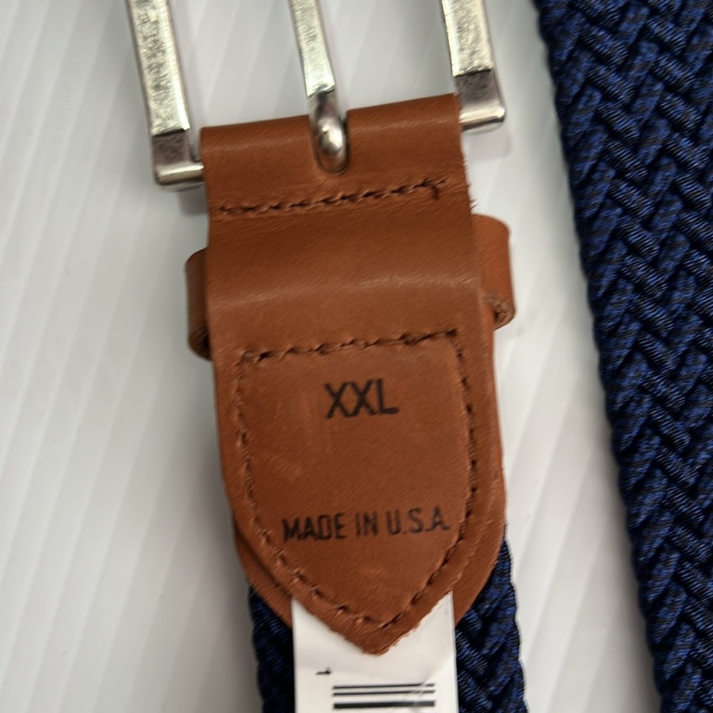 NWT Johnnie-O Melange Woven Belt Navy Blue Size XXL - Picture 3 of 5